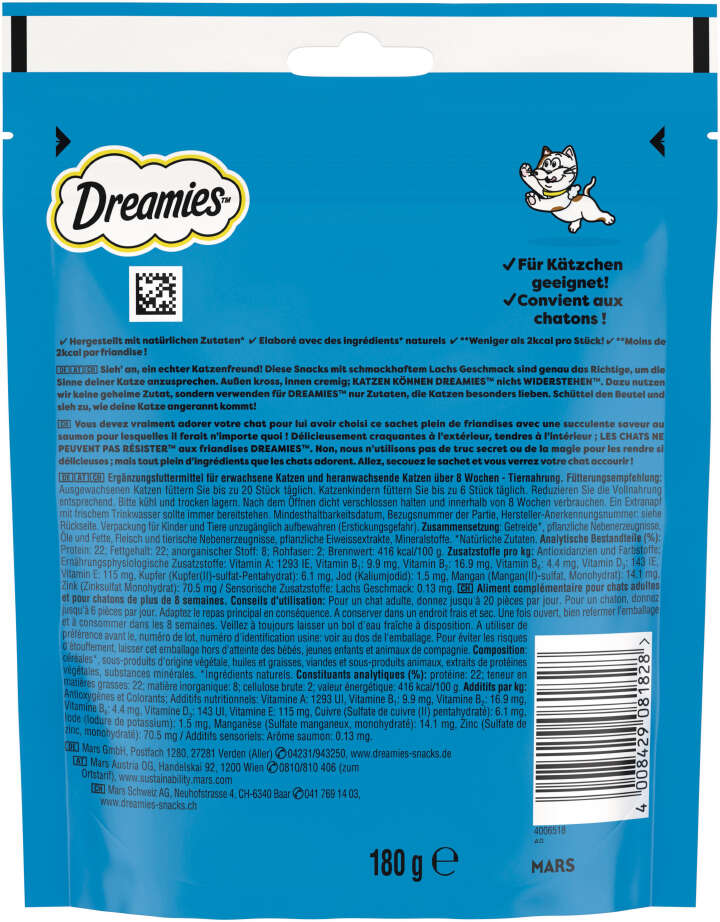 Dreamies Katzenleckerli mit Lachs Megapack 4*180g